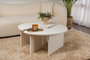 Nordure Mesa de Café Blanca de Madera Ø90x41cm 18mm Tablero de Partículas Melamina